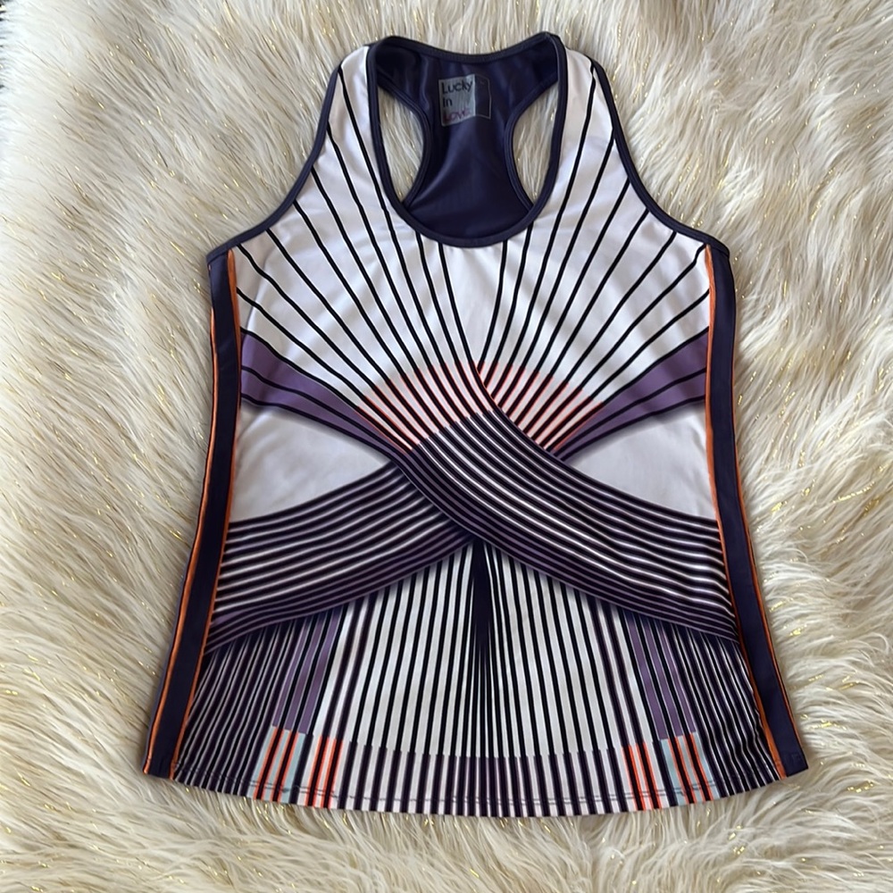 Excellent condition LUCKY IN LOVE Athletic Racerback Tank Top